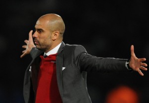 Pep Guardiola in action