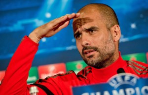 Pep Guardiola at a recent press conference in Munich
